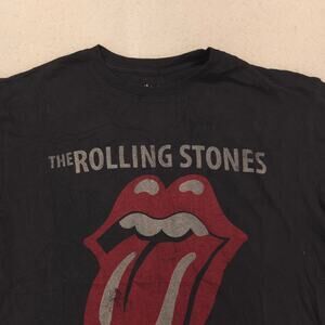 The Rolling Stones 1975 US Tour Band Crew Neck T Shirt Mens Size Small S Black